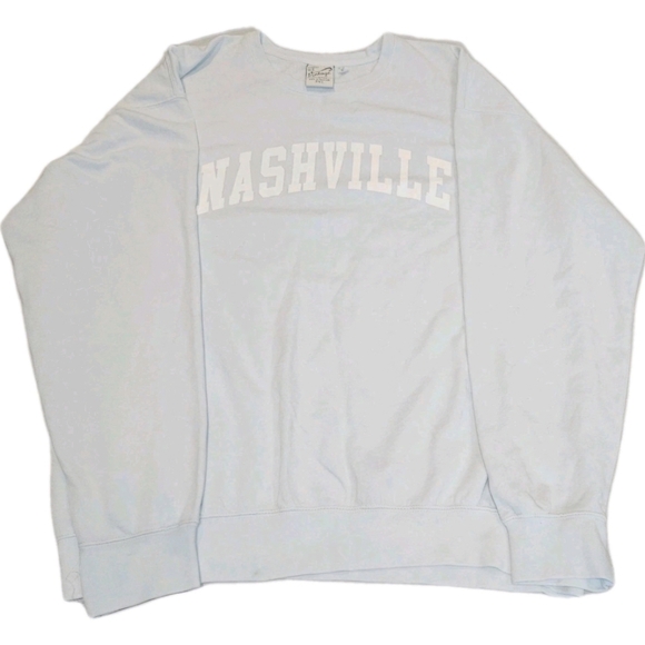 Us Vintage Tops - U.S. VINTAGE COLLECTION 'NASHVILLE' Light Aqua Blue Sweatshirt Sz 2XL NWOT